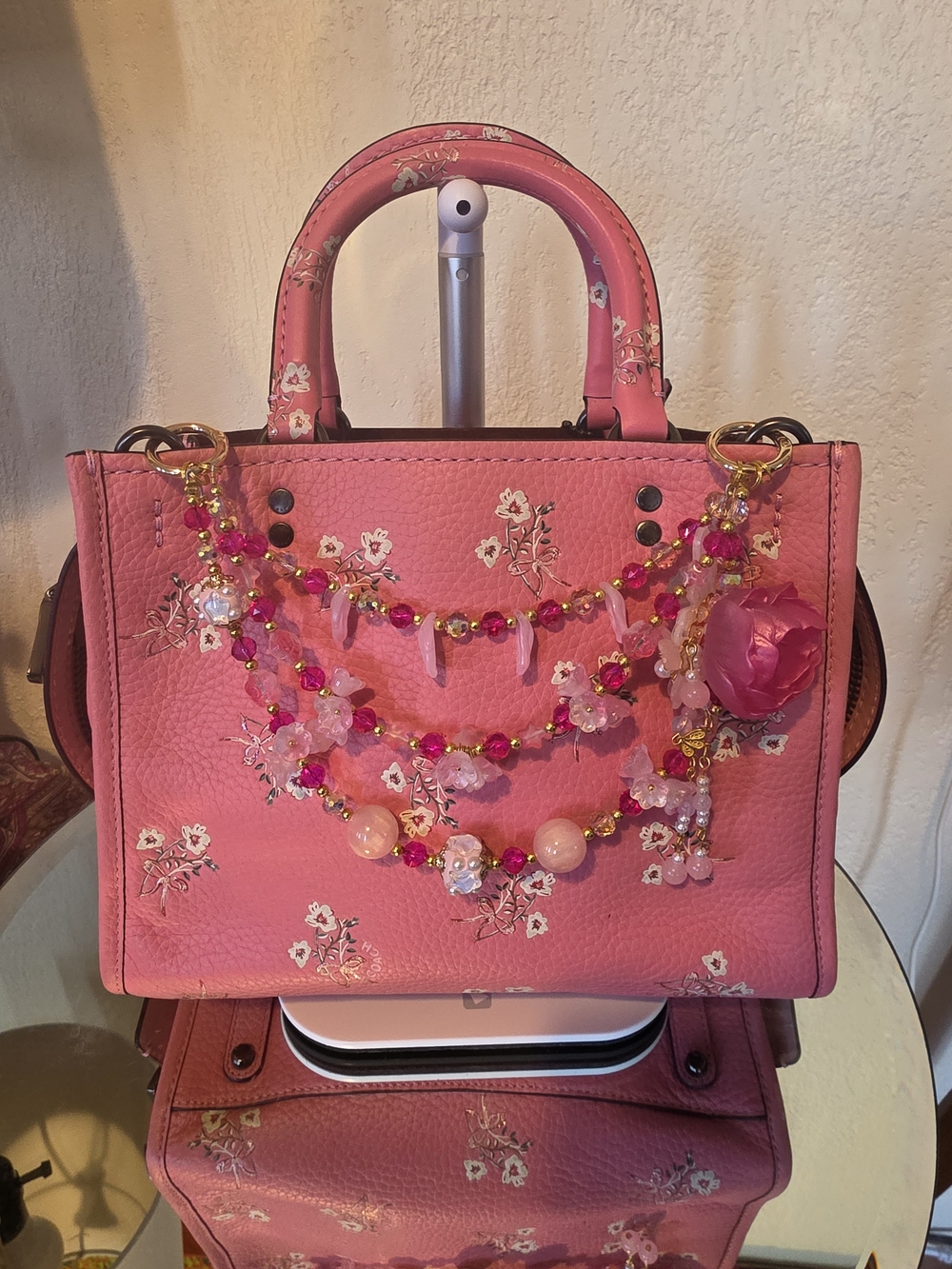 Coach Rogue 25 Pink Floral Bow